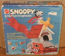 Vintage Charlie Brown Snoopy Flying Doghouse Red Baron Mattel Nos 1965