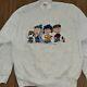 Vintage Peanuts Sweatshirt Charlie Brown Col Ras Du Cou Taille Large Brodé Années 80