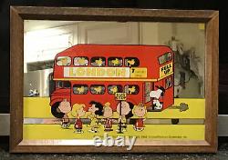 Vintage Peanuts Gang Mirror London Bus 1966 Rare Charlie Brown Snoopy