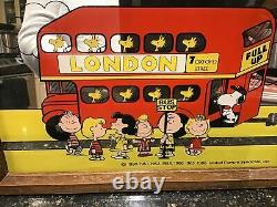 Vintage Peanuts Gang Mirror London Bus 1966 Rare Charlie Brown Snoopy