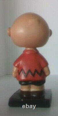 Vintage Peanuts Snoopy Charlie Brown Lego Bobblehead Nice Condition Htf