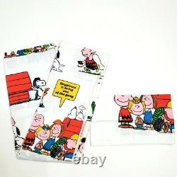 Vintage Peanuts Snoopy Twin Feuille Plate Oreiller Case United Feature Syndicate