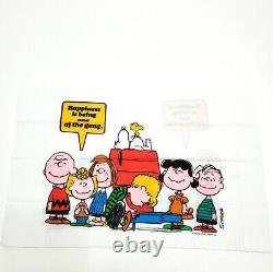Vintage Peanuts Snoopy Twin Feuille Plate Oreiller Case United Feature Syndicate