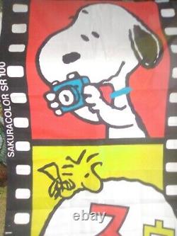 Vintage Peanuts Snoopy Woodstock Très Rare Rideau Suspendu Bande De Film D'art 6'6