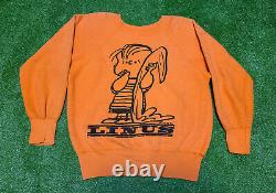 Vintage Rare 1960 Arachides Originales Charlie Brown Linus Sweatshirt Taille Grand