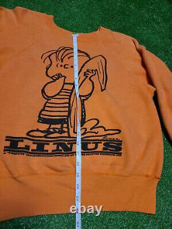 Vintage Rare 1960 Arachides Originales Charlie Brown Linus Sweatshirt Taille Grand