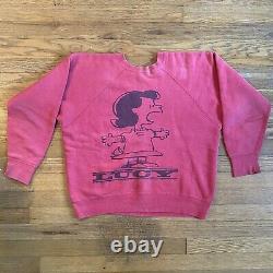 Vintage Rare 1966 Arachides Originales Charlie Brown Lucy Sweatshirt Taille Petit Fade