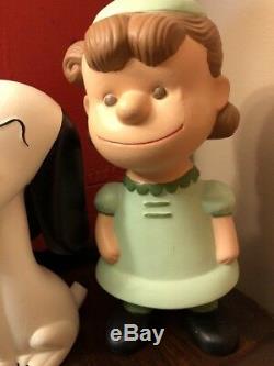 Vintage Snoopy Charlie Brown Lucy Peanuts Gang Céramique Figurines Peintes