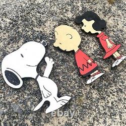 Vintage Snoopy Charlie Brown Peint À La Main Art Folklorique Art Extérieur