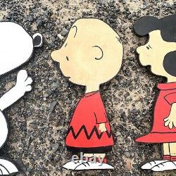 Vintage Snoopy Charlie Brown Peint À La Main Art Folklorique Art Extérieur