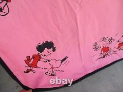 Vtg 1969 Charles Schulz, LUCY, PEANUTS Drap de lit taille jumelle, Charlie Brown Snoopy