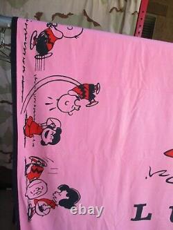 Vtg 1969 Charles Schulz, LUCY, PEANUTS Drap de lit taille jumelle, Charlie Brown Snoopy