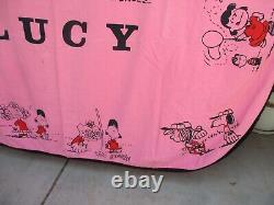 Vtg 1969 Charles Schulz, LUCY, PEANUTS Drap de lit taille jumelle, Charlie Brown Snoopy