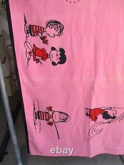 Vtg 1969 Charles Schulz, LUCY, PEANUTS Drap de lit taille jumelle, Charlie Brown Snoopy