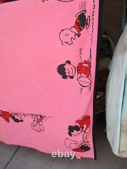 Vtg 1969 Charles Schulz, LUCY, PEANUTS Drap de lit taille jumelle, Charlie Brown Snoopy