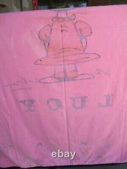 Vtg 1969 Charles Schulz, LUCY, PEANUTS Drap de lit taille jumelle, Charlie Brown Snoopy