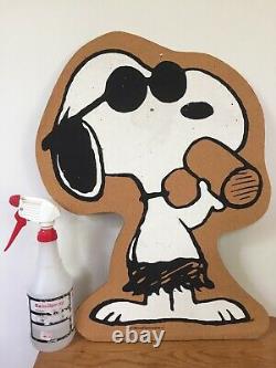 Vtg Charlie Brown Peanuts Snoopy Joe Cool Shades Soda Cork Bulletin Tableau 22.5