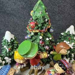 Vtg Danbury Mint Le Temps de Noël Est Arrivé Charlie Brown Peanuts Snoopy Éclairé