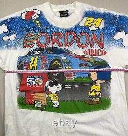 Vtg Jeff Gordon Peanuts T Shirt Snoopy Charlie Brown Nascar Chase Authentics XXL