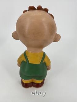 Vtg Peanuts Céramique Grandes Figurines Peintes À La Main 5 Pc Snoopy Charlie Brown